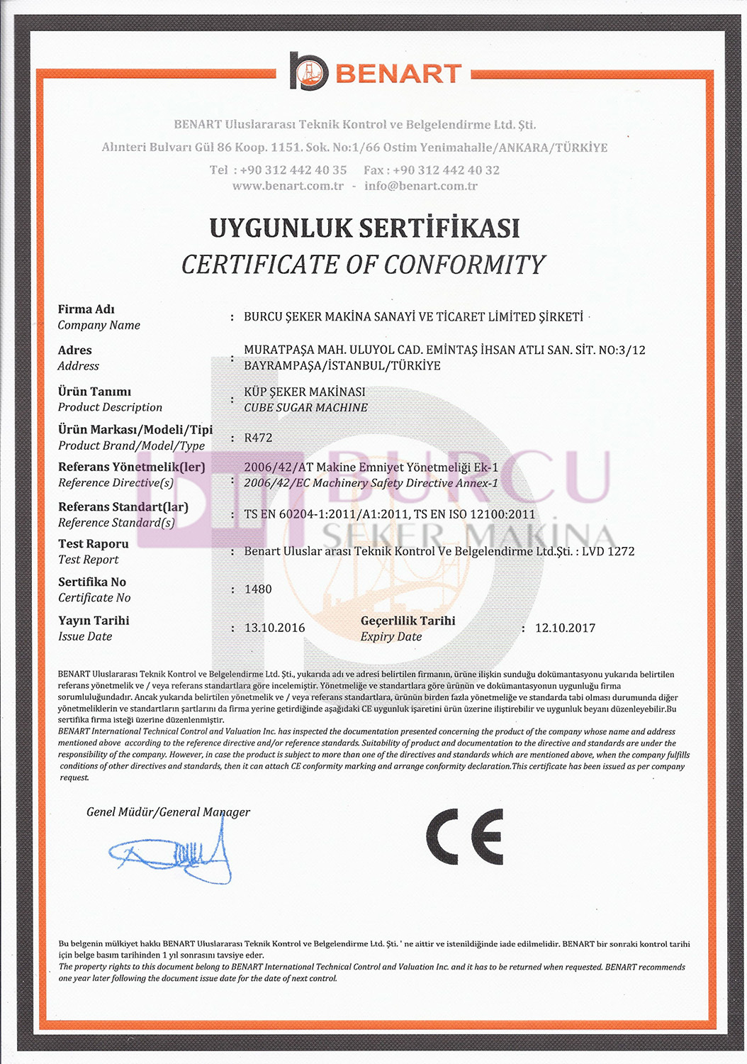 Uygunluk Sertifikası